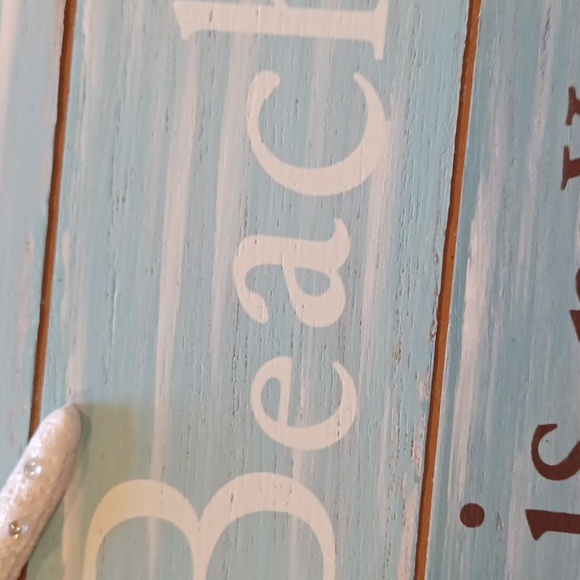 Grasslands Road Wooden Starfish "The Beach is my Happy Place" Plaque - Picture 7 of 7